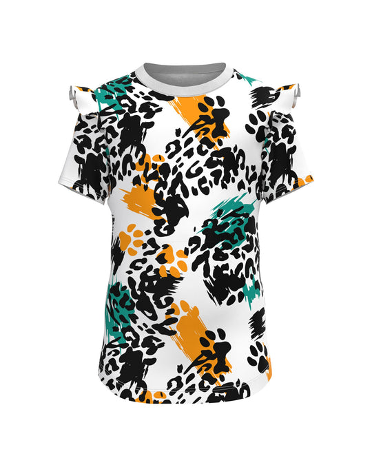 Floral - Girls Ruffle T-shirt