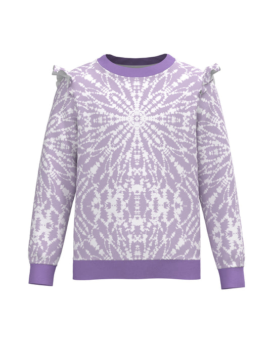 Moire - Girls Purple Ruffle Sweatshirt