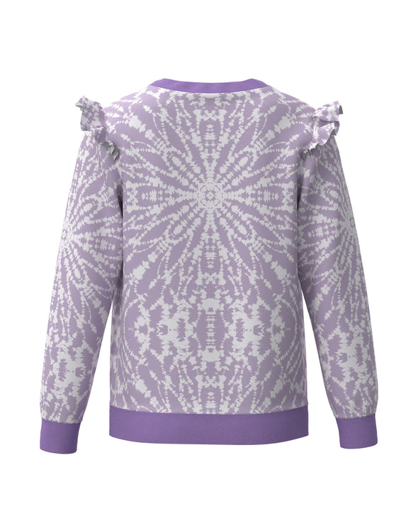 Moire - Girls Purple Ruffle Sweatshirt