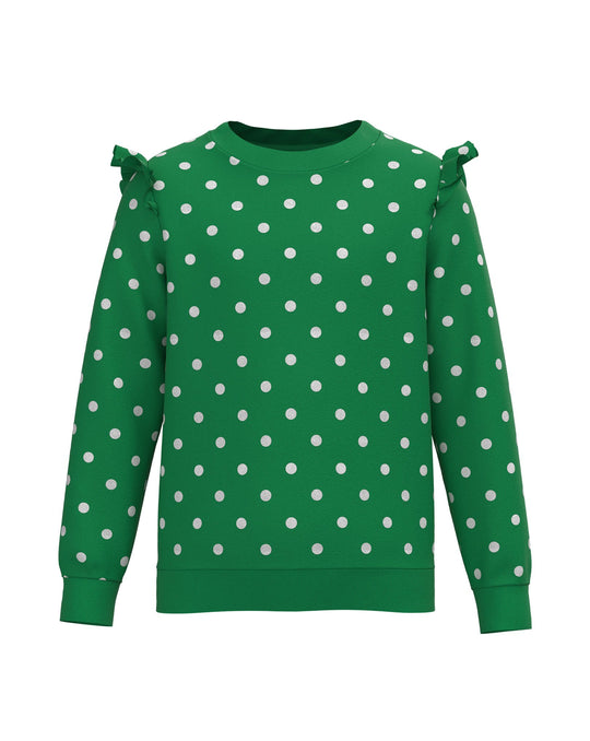 Polka Dots - Girls Ruffle Sweatshirt
