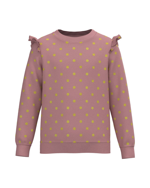 Polka Dots - Girls Ruffle Sweatshirt