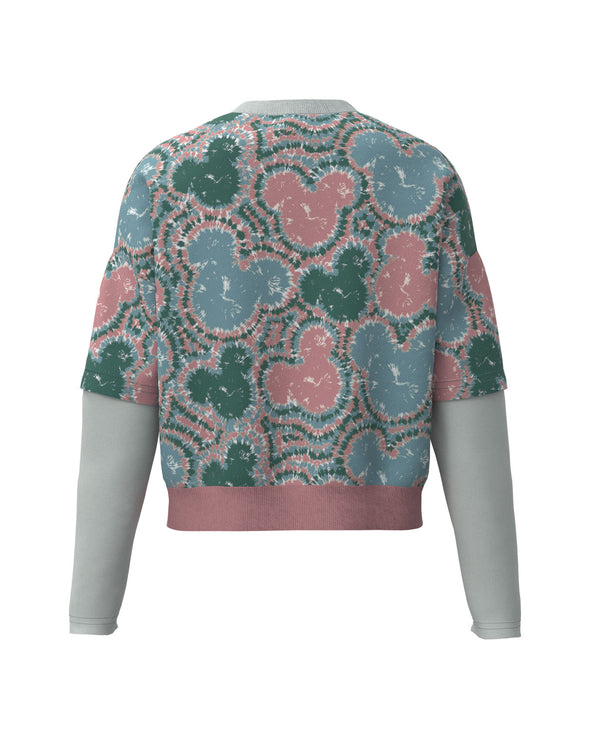 Tie Dye Mouse - Girls Crop Sweatshirt