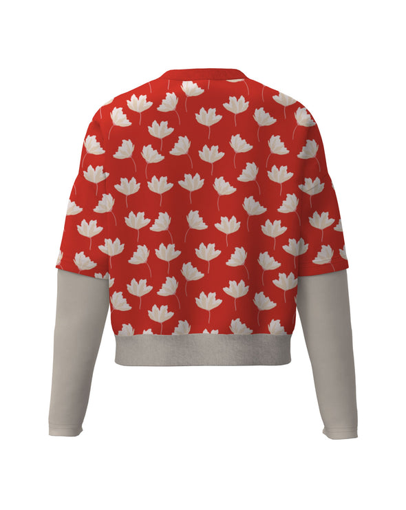 Floating Petals - Girls School Crop Sweatshirt