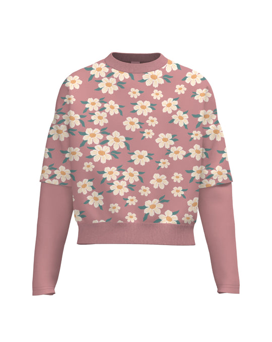 Daisies - Girls Crop Sweatshirt